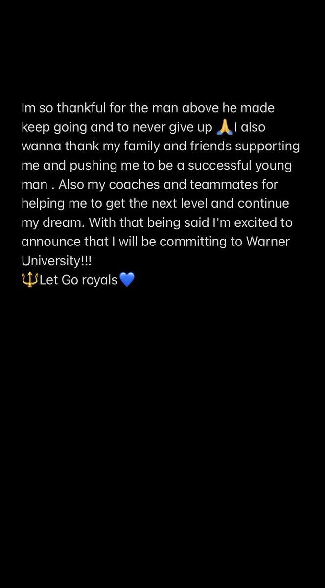 PlummerKemoi17's tweet photo. I’m so bless to commit to Warner University I want to thank @LymanFootball24 @JonesJermel @CoachWBethel for making this possible I’m so thank full 🖤🙏 https://t.co/1nTChQPsar