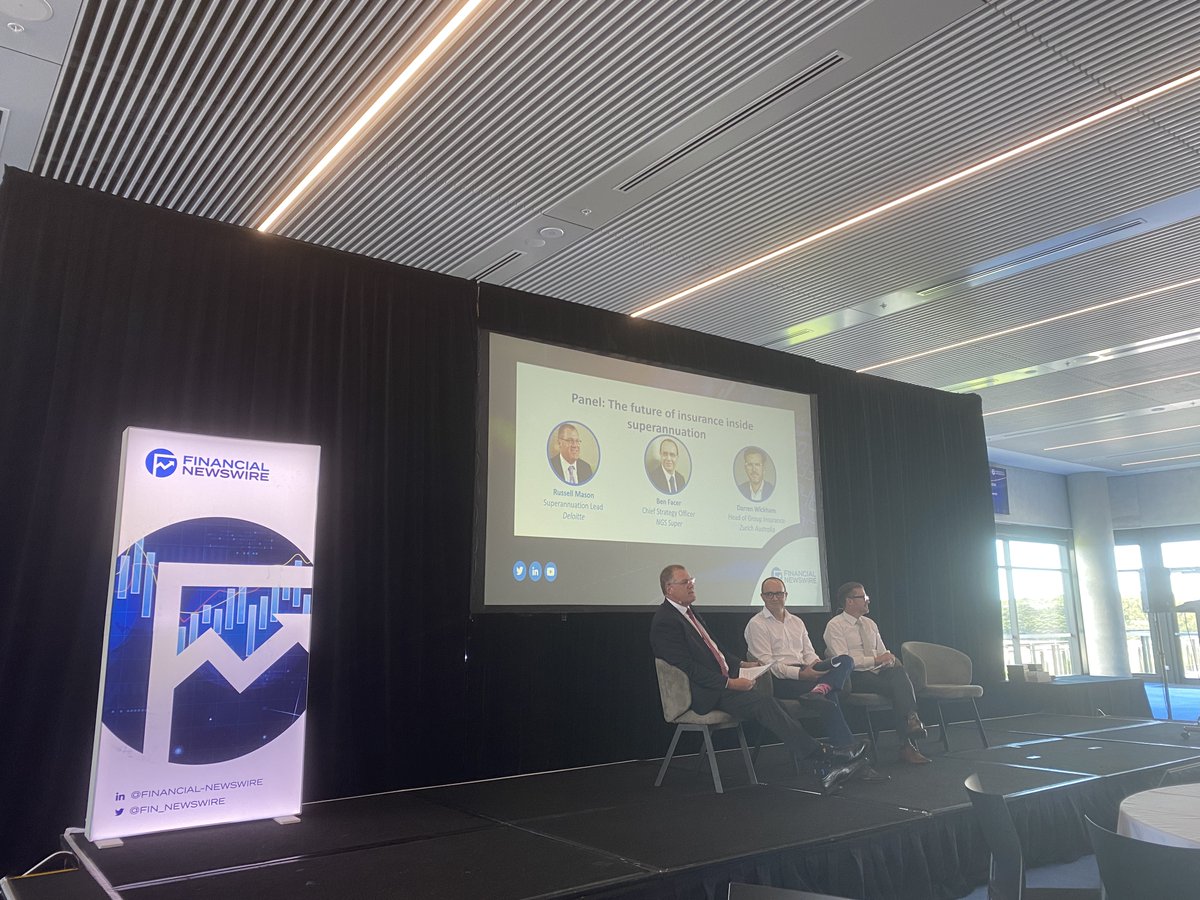 Our first panel of the day features Russell Mason from <a href="/Deloitte/">Deloitte</a>, Ben Facer from NGS Super and Darren Wickham from <a href="/Zurich/">Zurich Insurance</a> talking where the future lies for #lifeinsurance inside #superannuation - offering a broad range of insights from an industry cross-section.

<a href="/mmmiketaylor/">Mike Taylor</a>