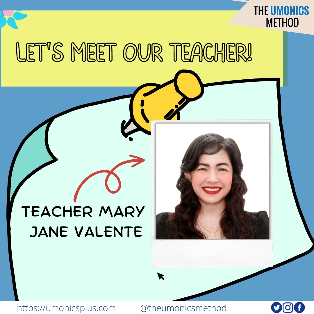 umonics's tweet image. Meet one of our great teachers at The Umonics Method!

Our students call her &quot;Teacher MJ&quot;, a passionate preschool teacher since 2012. A dedicated mentor, a determined trainer, and a lifelong learner who would like to make a difference.

Join our #littlememoryexperts!