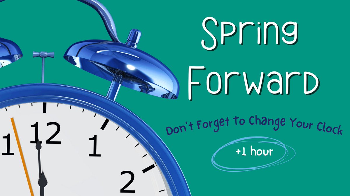 Don't forget to spring your clocks forward an hour tonight if they don't do it on their own! 😆