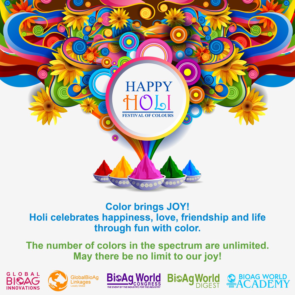 Have a very joyful and colorful Holi!

#holi2023 #holi
#sustainability #regenerativefarming #biotechnology #bioag