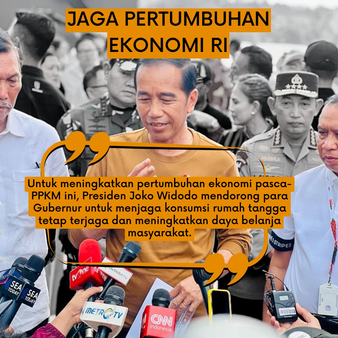 nadiapurwati89's tweet photo. JAGA PERTUMBUHAN EKONOMI RI
Untuk meningkatkan pertumbuhan ekonomi pasca-PPKM ini, Presiden Joko Widodo mendorong para Gubernur untuk menjaga konsumsi rumah tangga tetap terjaga dan meningkatkan daya belanja masyarakat.  

#UMKM
#Pariwisata
#EkonomiKuat https://t.co/Aq8qq4zrgk
