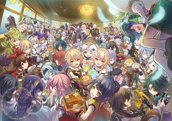 ここ数年では間違いなくこれ。絵の描き込み自体はそれほどではないけど、すごく頭を使ったし色々消耗した思い出。むしろもっと時間を掛けたいくらいだった #今までで作画カロリーMAXの作品上げようぜ #原神 