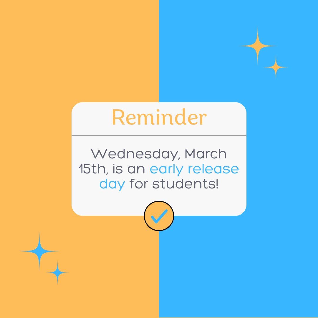 OfficialBCCHS's tweet image. Don&apos;t forget the Early Release Schedule for today. @BCCSGA @bccsga23 @bccsga24 @bccsga2025