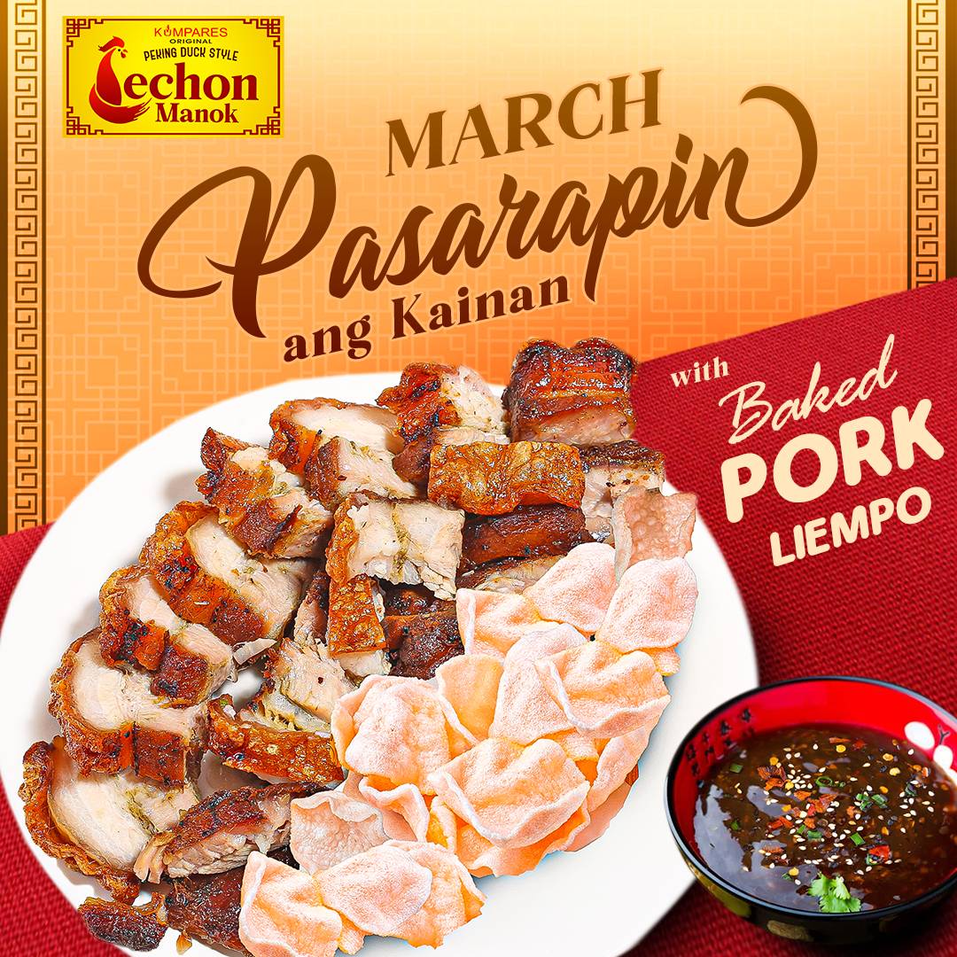 KUMPARES_OPDSLM's tweet photo. Ngayong Marso❗❗
Mas Pasarapin ang Salo-salo💕💕💕
kasama ang bagong 
BAKED PORK LIEMPO
Ng  KUMPARES ORIGINAL PEKING DUCK STYLE LECHON MANOK
Tikman na!!
#KUMPARESORGINALPEKINGDUCKSTYLE LECHON MANOK
#pekingduckstyle
#Kumpares
#PorkLiempo
#March2023 https://t.co/76N10RmQla