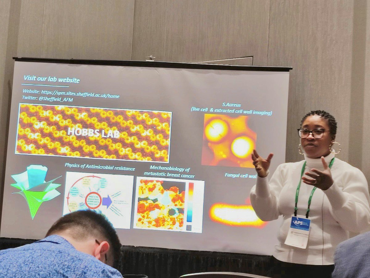 alicepyne's tweet photo. Great first day at #APSMarch hearing my friend and colleague @Olulana4 from @Sheffield_AFM tell us all about the structure of peptidoglycan in the #DBIO session 🧫 https://t.co/aIatkz7lkx