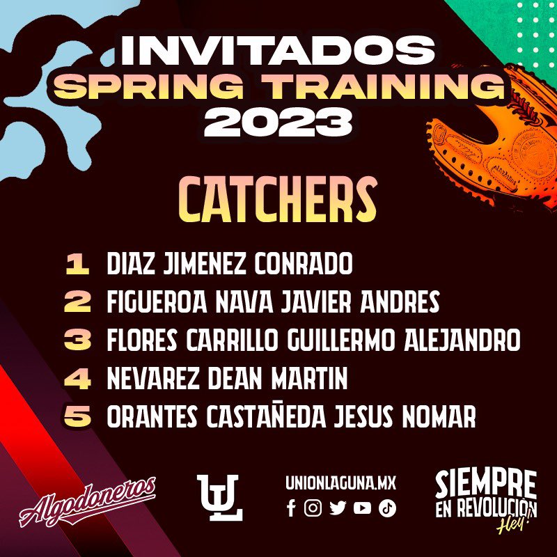 AlgodonerosUL's tweet photo. Mañana arrancan los campos de entrenamientos de nuestros #Algodoneros y esta es nuestra lista de invitados 🙌🏻⬇️ https://t.co/ZfEQu1wc3G