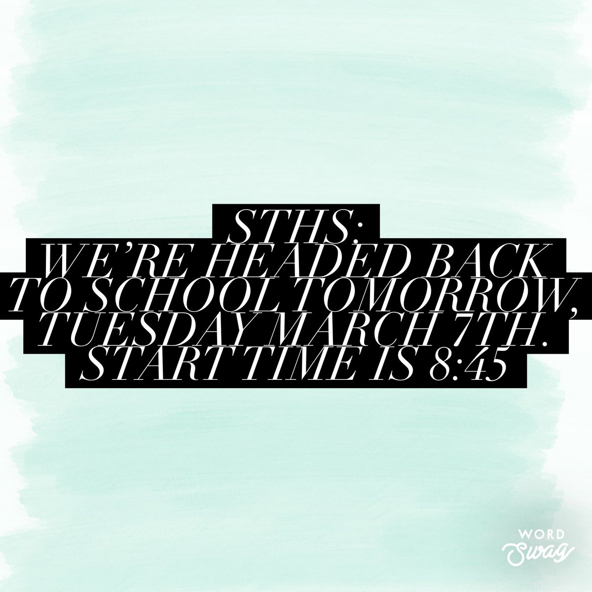 And we’re back!  Workouts at 7:45 tomorrow