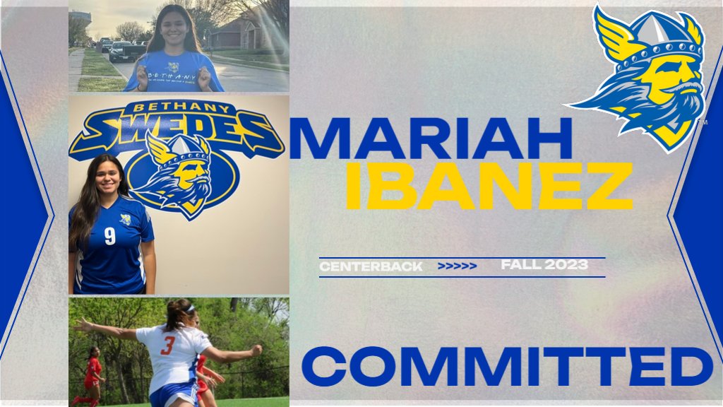 We are excited to welcome Mariah Ibanez from Balch Springs, TX to our team and to Bethany!            
Congratulations Mariah! 🇸🇪⚽️#goswedes #greatdaytobeaSwede