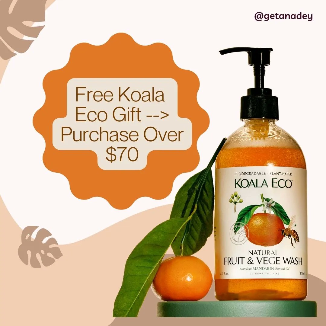 Looking for the perfect gift and feeling guilty about your eco-footprint? Look no further! Spend over $70 and get your own free koala eco-gift! Show your love for the environment with our gift of kindness #FreeKoalaGift #EcoFriendlyGift #Anadey #ShopAnadey #Natural #Organic #Fun