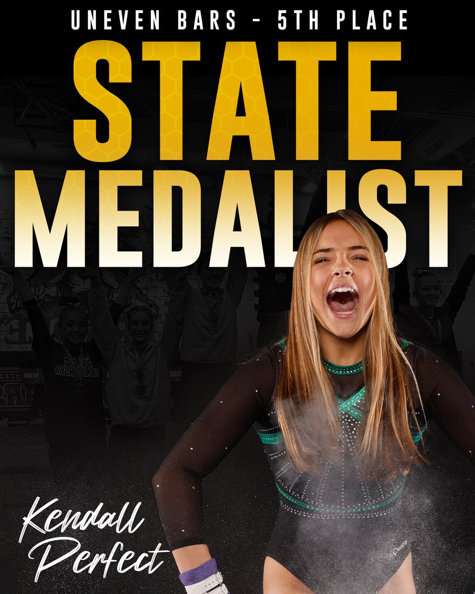 MedinaBeesGym's tweet photo. 5️⃣TH IN THE STATE!

Congrats to Freshman, Kendall Perfect, on her 5th place finish on bars at States! Her 9.25 routine was an exciting end to her rookie season👏🏽

You’ve got great things ahead, Kendall!

#GoBees🐝 https://t.co/zRp17tlDZw