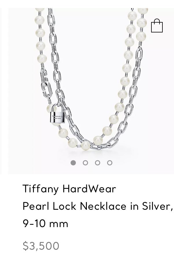 Tiffany Hardwear Pearl Lock Necklace in Silver, 9-10 mm