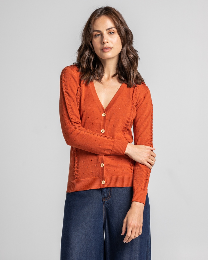 So cozy, so chic! ;) This winter cardigan in rust wool is a must-have for any fashionista's wardrobe. You're sure to stay warm and look good - what more could you want? 

 #wintercardigan #rustwool #fashionboutique #shoppingspree #holidaysale