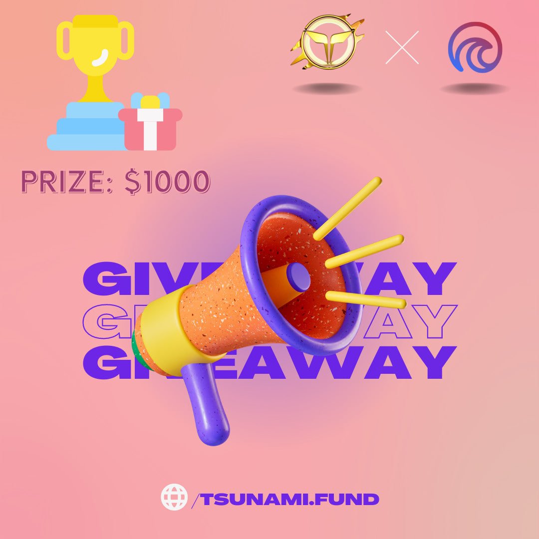 🎧Tsunami x @tofycoin - The first Giveaway in March 💎Rewards: $1000 💎Winners: 50 winners 🔼Start: 2 AM UTC - Mar 7th 🔽End: 2 AM UTC - Mar 10th Like & Retweet, tag 3 friends, and copy the retweet link Details about the tasks are here: t.me/Tsunamifund/159 #IDO #Giveaway