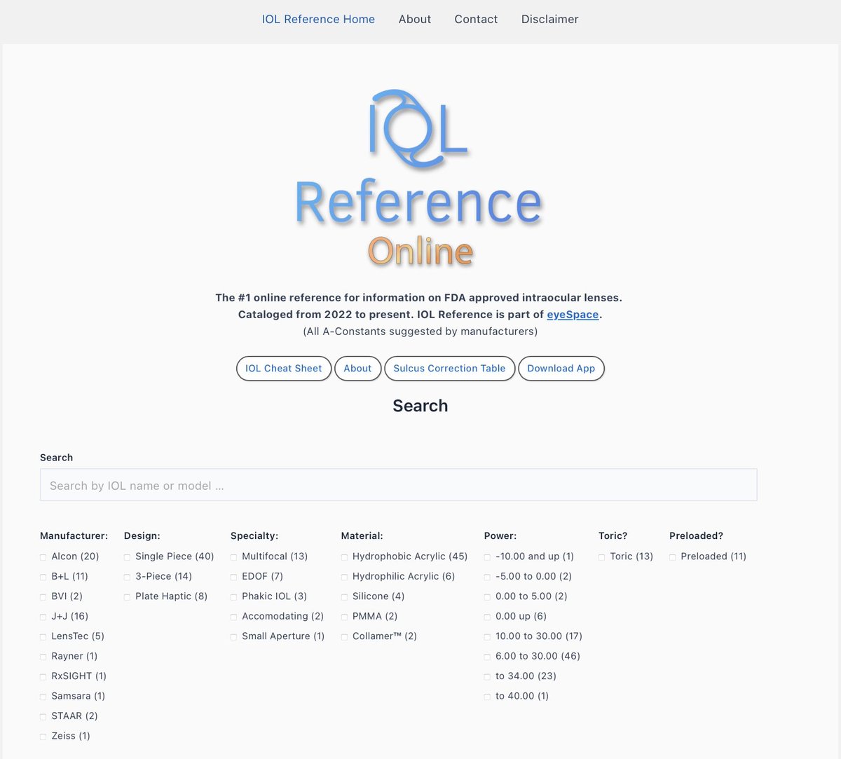 IOLReference's tweet image. The new updates to iolreference.com include input from experts and industry to ensure this is the MOST ACCURATE database of EVERY FDA-approved IOL available today. 
#ophthalmology #ophthotwitter #medtwitter