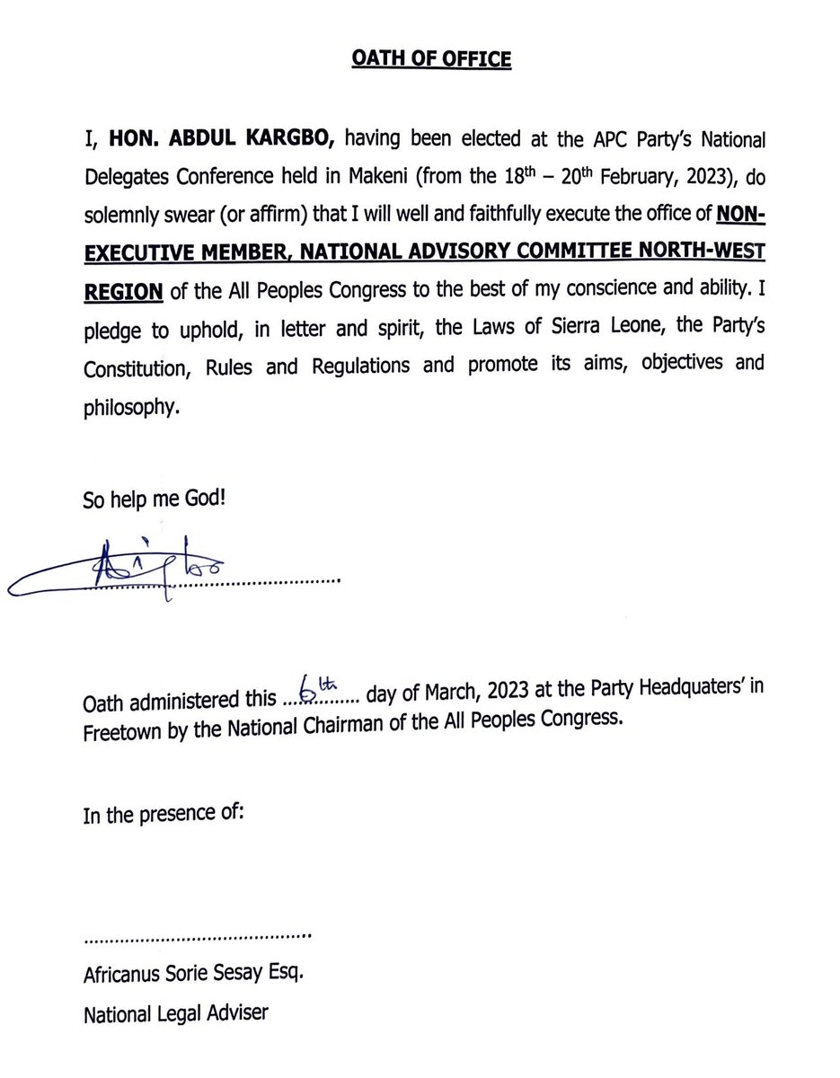 Hon. Abdul Kargbo tweet media