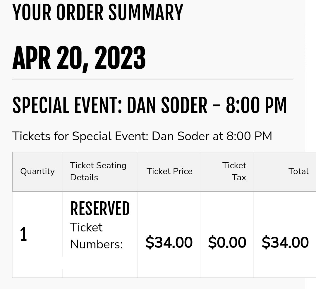 Ticket purchased, hotel booked!
can't wait to see @DanSoder in Indy #cracklecrackle