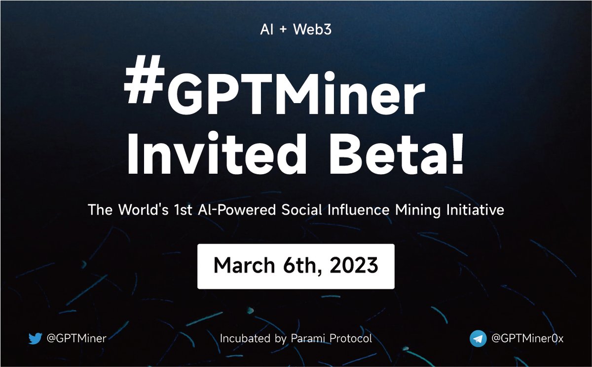 GPTMiner's tweet photo. Create the digital you with the assistance of #AI using GPTMiner, the world’s first social influence mining initiative, and an integration of digital life, #NFTs, #SocialFi, #ERC-5489 and #DeFi. 

Tweeting is Mining!
Add #GPTMiner to your tweets and begin mining rewards daily! https://t.co/PkLl137UA4