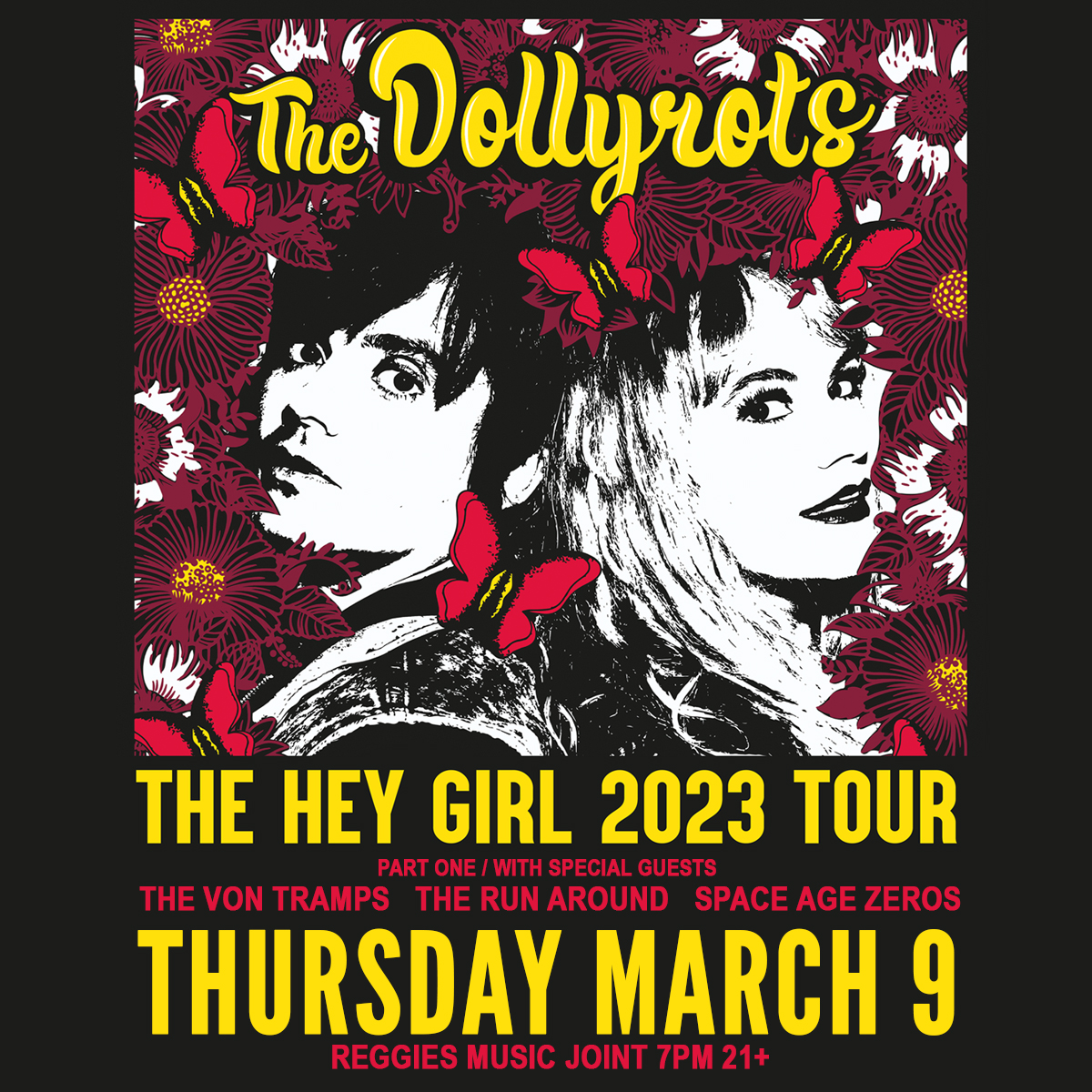 The Dollyrots are back in the Music Joint tomorrow night with The Von Tramps, The Run Around, and Space Age Zeros!  Get tickets online or at the door.

reggieslive.com/show/the-dolly…