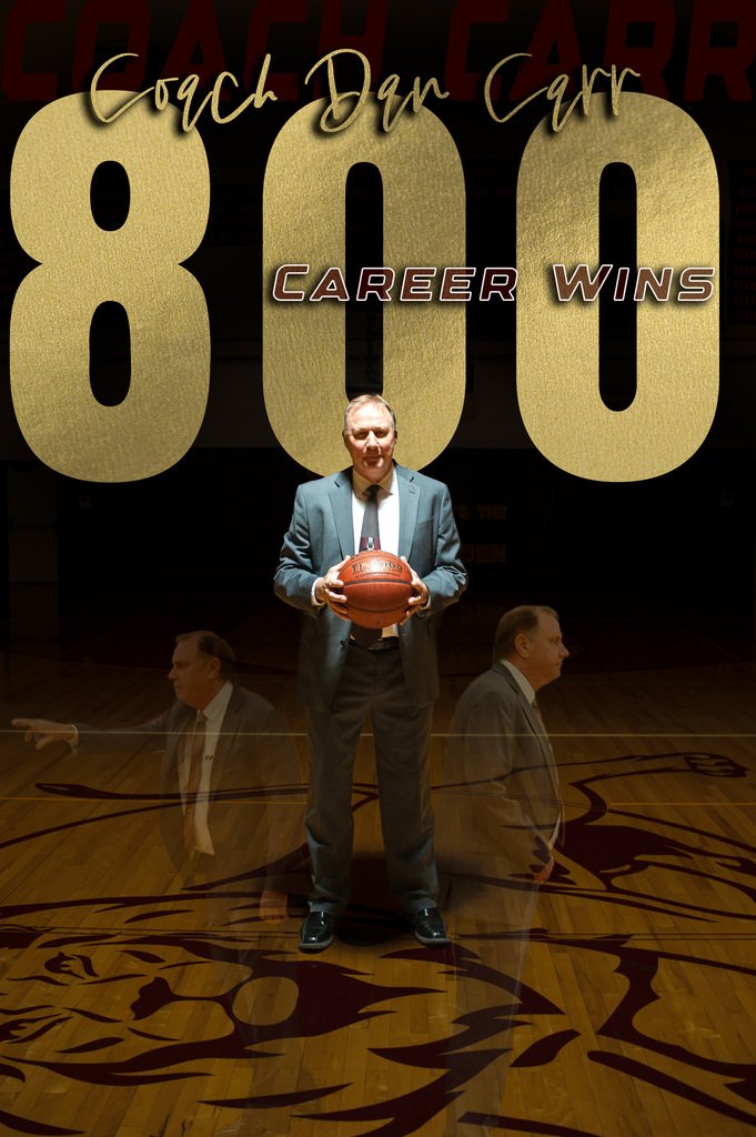 Congratulations to North Dakota's all time winningest Coach, Dan Carr! Tonight marks a milestone that show true commitment and love of the game. Tonight's 51-50 win over LLM marks Coach Carr's 800th win! #lionpride #tradition #basketballfamily