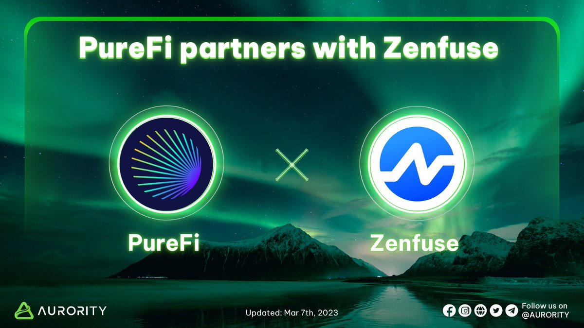 Aurority_com's tweet photo. 🤝@PureFi_Protocol partners with @zenfuse_io
🤩#PureFi is the one-stop #decentralized compliance protocol for #web3
🚀PureFi's cybersecurity & compliance features will be incorporated into #Zenfuse's beautifully designed products
🌐https://t.co/BvZZQFNYbm
#Aurority https://t.co/orkbSQ0kpN