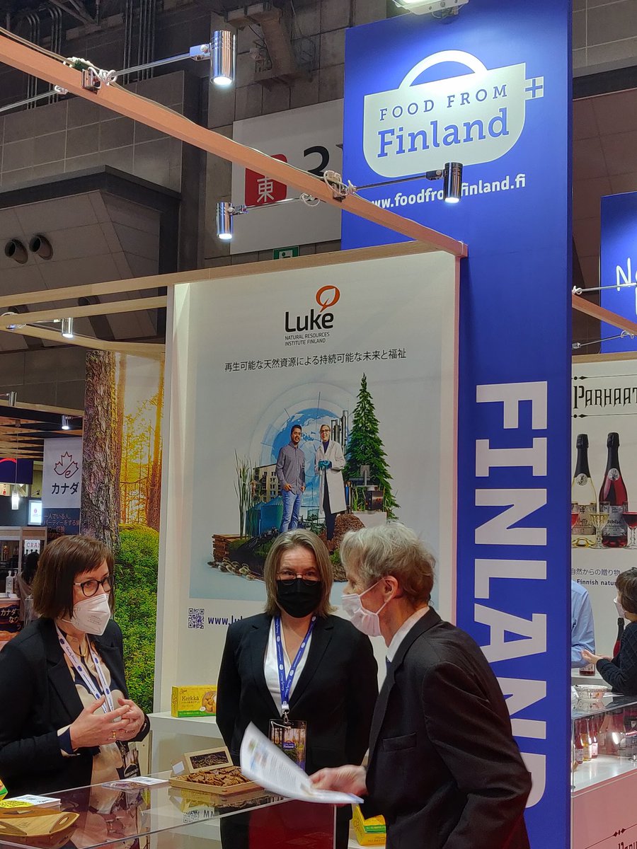 TJyske's tweet photo. @LukeFinlandInt stand welcoming masses for better eating at FOODEX23, Big Sight, Tokyo 🌍💚💛
#CircularEconomy #plantbased #sidestream #foodfromfinland https://t.co/0zrA3L7O19