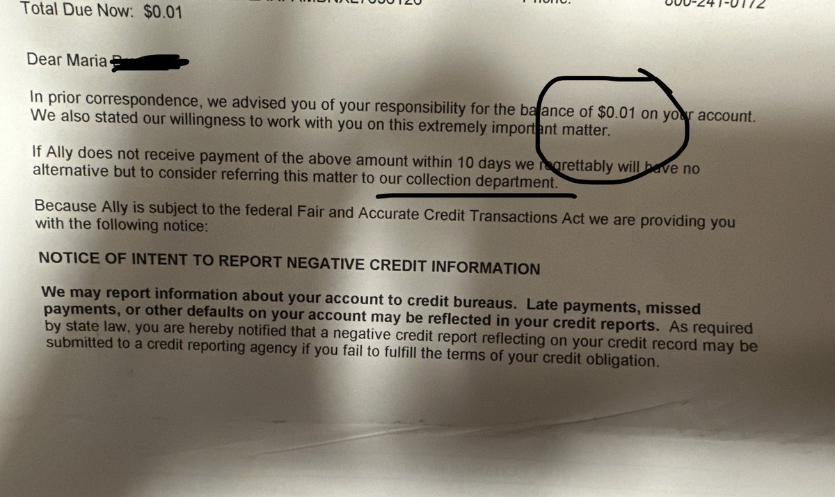 mariabreese's tweet photo. @allybank you’re literally the worst. I will never do business here again. Your automated system also doesn’t work. https://t.co/W7YSGskBia