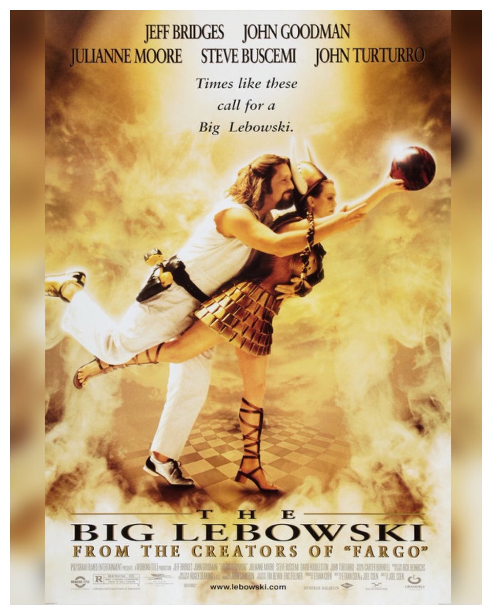 25 Years #TheBigLebowski Starring: #JeffBridges #JohnGoodman #JulianneMoore #SteveBuscemi #DavidHuddleston #PhilipSeymourHoffman #TaraReid #JohnTurturro #SamElliott #DavidThewlis #BenGazzara #PeterStormare #TorstenVoges #Flea Directed By: #TheCoenBros. 🎳

#WreckLeaguePodcast