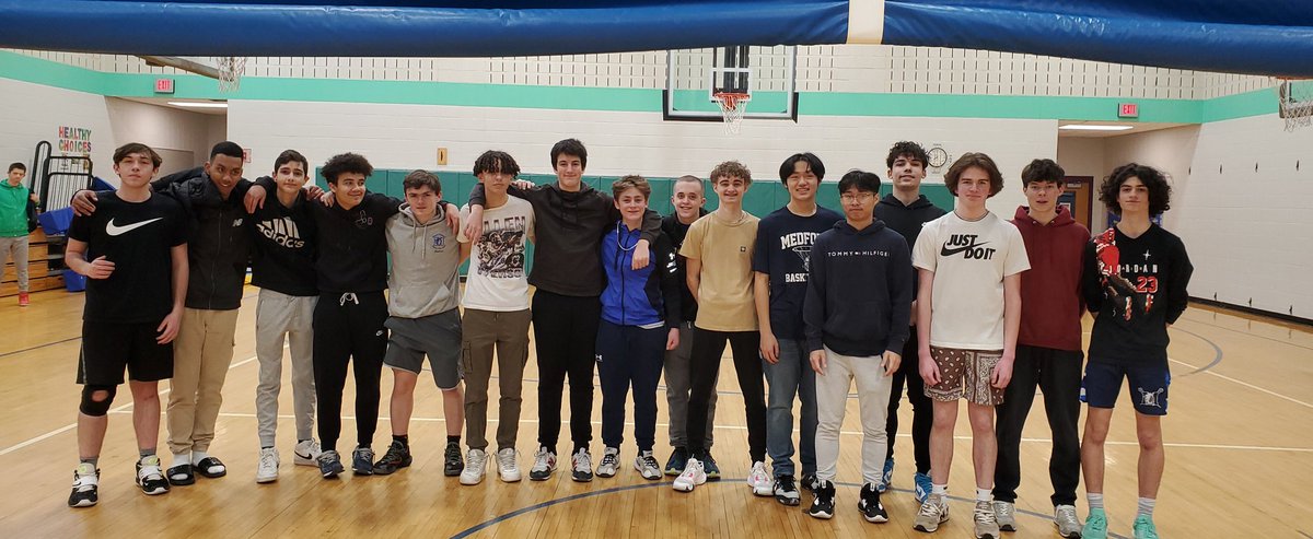 CoachJSkerry's tweet photo. Great job by our @medfordbball young guys at the Unified Basketball clinic today! #Backtowork #Unifiedhoops #MustangPride @mhsathletics2 @MHSMVTHS @MedfordMass https://t.co/f3ngBaflaz