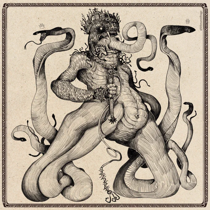 Abraxas,  a demon but also an old god of the Basilidians and ruler of 365 skies and 365 virtues. This powerfull and mysterious entity is feared even amongst his own brethren. 