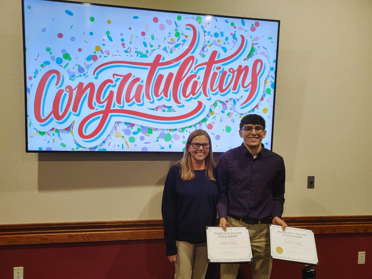 WauseonHigh's tweet photo. Congratulations to Zaden Torres for being the Franklin B. Walter scholarship winner for Wauseon! Zaden was also the Fulton County winner. Zaden chose Mrs. Richer as his honored teacher! #WauseonPride https://t.co/ynSNNeoZ2m