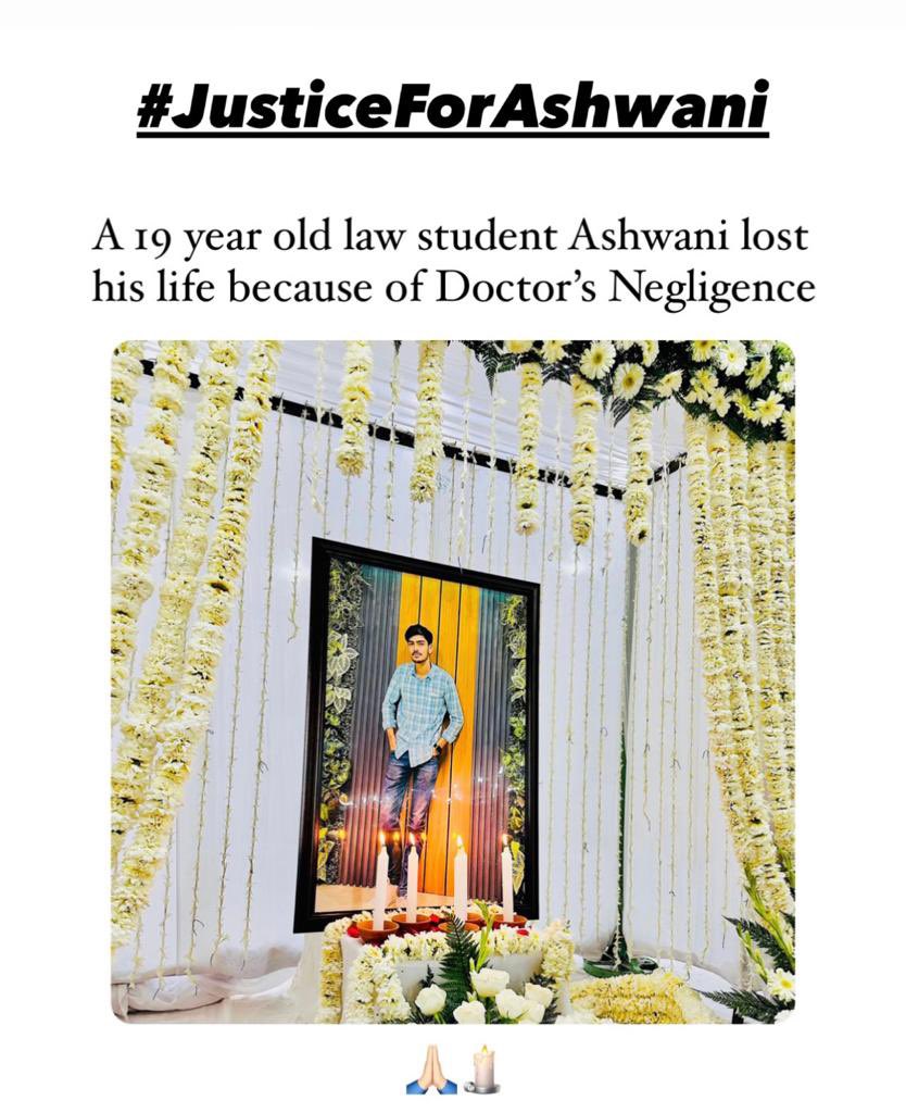 mansig28's tweet photo. OVERDOSE by Dr. Neeraj and REFUSAL TO PROVIDE AMBULANCE by Prem Prakash (Kailash Hospital, Khurja) killed a innocent law student. Still culprits are roaming freely and posing threat to public. We request intervention and fair investigation. @dmbulandshahr 
#JusticeForAshwani https://t.co/7fFdSujr3T