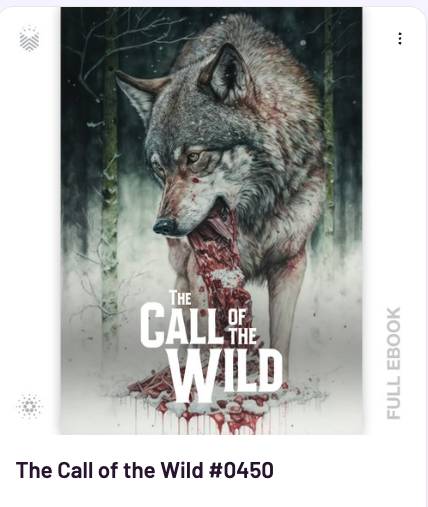 book_io's tweet photo. The Call of the Wild minted out the other day... So time to give away a book! 

Like, follow, and RT to enter to win this badass wolf cover!  

Good luck! https://t.co/mmzef8Neae