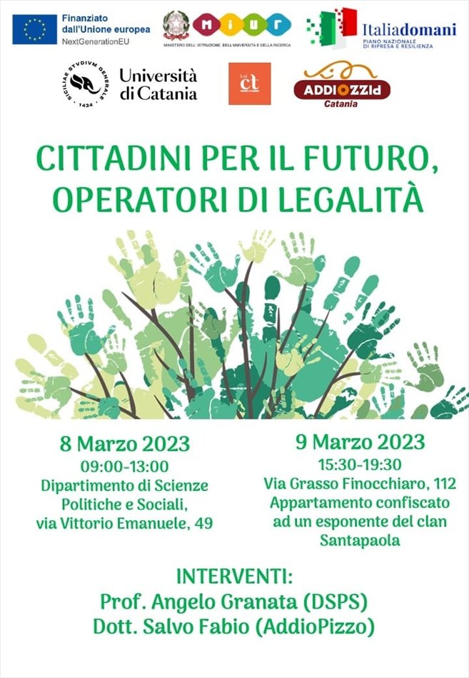 Vi aspettiamo l’8 marzo presso il Dipartimento di #ScienzePolitiche e Sociali #UNICT e il 9 presso la nostra sede di via Grasso Finocchiaro 112 per condividere insieme questo importante progetto