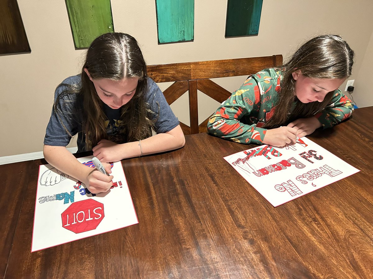 Like_Baseball_'s tweet photo. @bryson_stott10 My girls are prepping their signs in hopes of meeting their two favorite @Phillies (you and Alec) on Tuesday. Good luck this season! https://t.co/6Hu4IPZqOv
