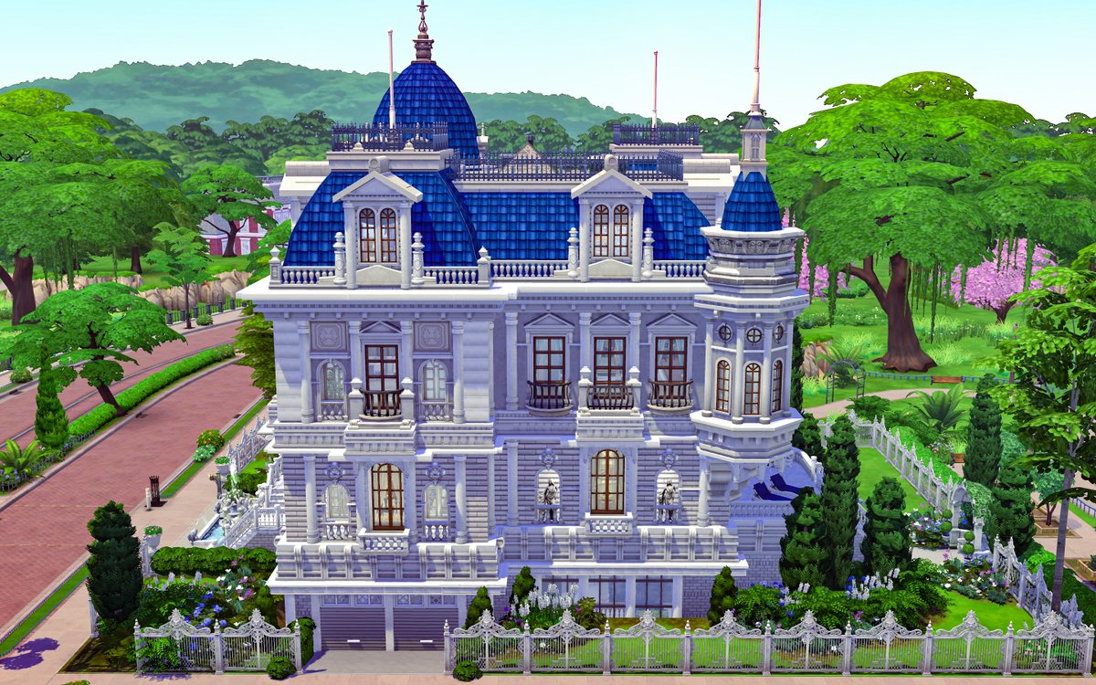 asimialex's tweet photo. All 4 sides of "Beaux Art Manor" my latest #noCC build. It was quite fun to work on that facade. 
#TheSims4 #ShowUsYourBuilds #HOTSC #SimsNationMag @TheSimmersSquad @TheSims @SimsCreatorsCom https://t.co/DHnavgl03f