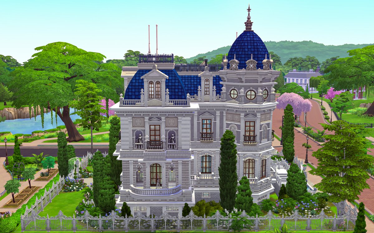 asimialex's tweet photo. All 4 sides of "Beaux Art Manor" my latest #noCC build. It was quite fun to work on that facade. 
#TheSims4 #ShowUsYourBuilds #HOTSC #SimsNationMag @TheSimmersSquad @TheSims @SimsCreatorsCom https://t.co/DHnavgl03f