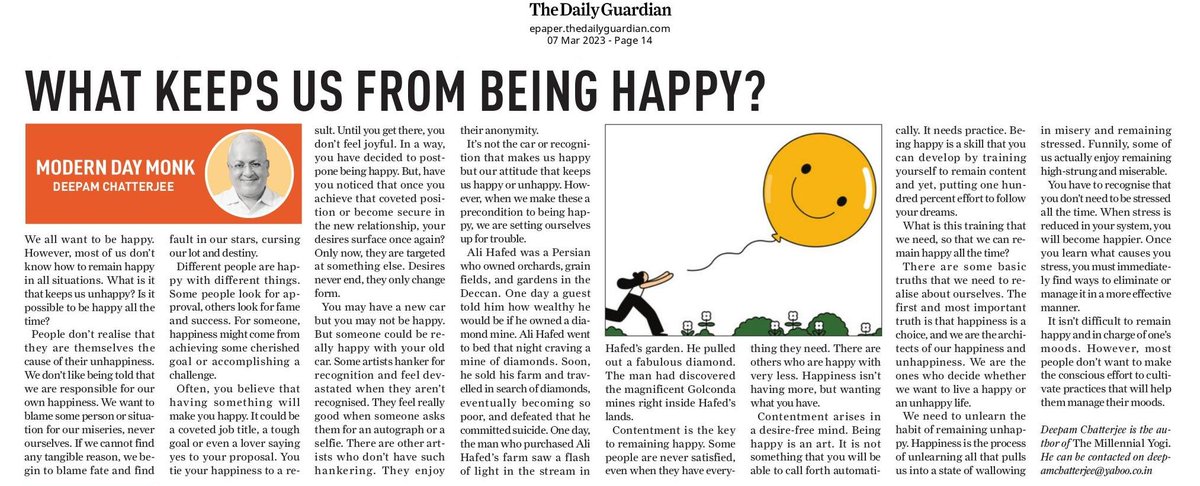 deepamjee's tweet image. My column article in The Daily Guardian today. epaper.thedailyguardian.com/view/189/7-mar…