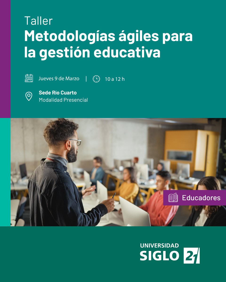 NycoGallo's tweet photo. Sumate a esta jornada presencial en Sede Río Cuarto de @LaSiglo21 donde compartiremos claves, experiencias y recursos para transformar tu ecosistema educativo. 

Para participar anotate acá 👉 https://t.co/DeVHE8Whwd https://t.co/VO5yYZ3jNm
