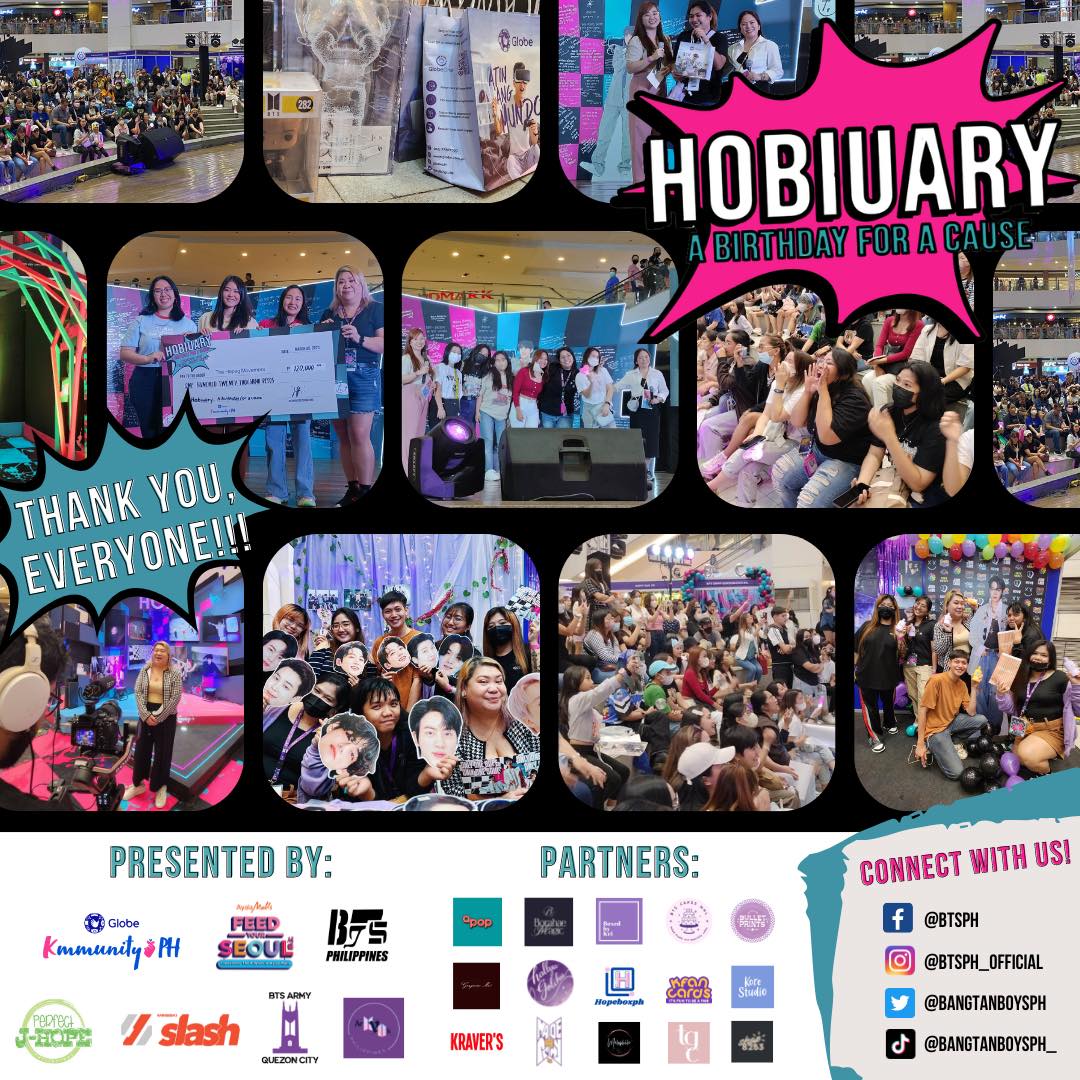 "One simple act can create a ripple of change to a community"🌏

BTS-PH is grateful and in awe of the support we have receive from all of its sponsors, event participants, volunteers, staff and most importantly, all donors of our donation drive for the Hapag Movement. +++
