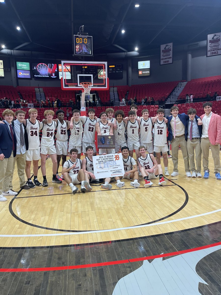 NCTV17's tweet photo. Boys Basketball: The Benet Red Wings take down Rockford Auburn 67-33. They’ll be playing in Champaign at the state semi finals on Friday. 

@BenetHoops https://t.co/wyuuqIl2Xr