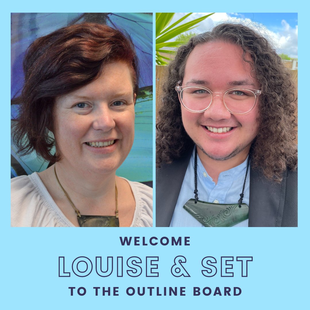 OutLineAotearoa's tweet photo. Volunteers are at the heart of OutLine, from our incredible phone and chat support volunteers, to the Board members who help set our strategic direction.

OutLine is proud to introduce our two newest Board members, who joined the OutLine Governance Board at the end of last year. https://t.co/Eg0H9L0U6E