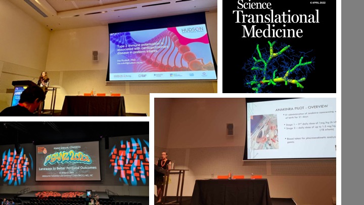 So proud of our cross-disciplinary team! Ina and Elly #WomenInScience presenting at  #PSANZ2023 about our clinical trial establishing Anakinra for early life inflammatory diseases  and our study on Type 2 polarization in early life cardiopulmonary disease.