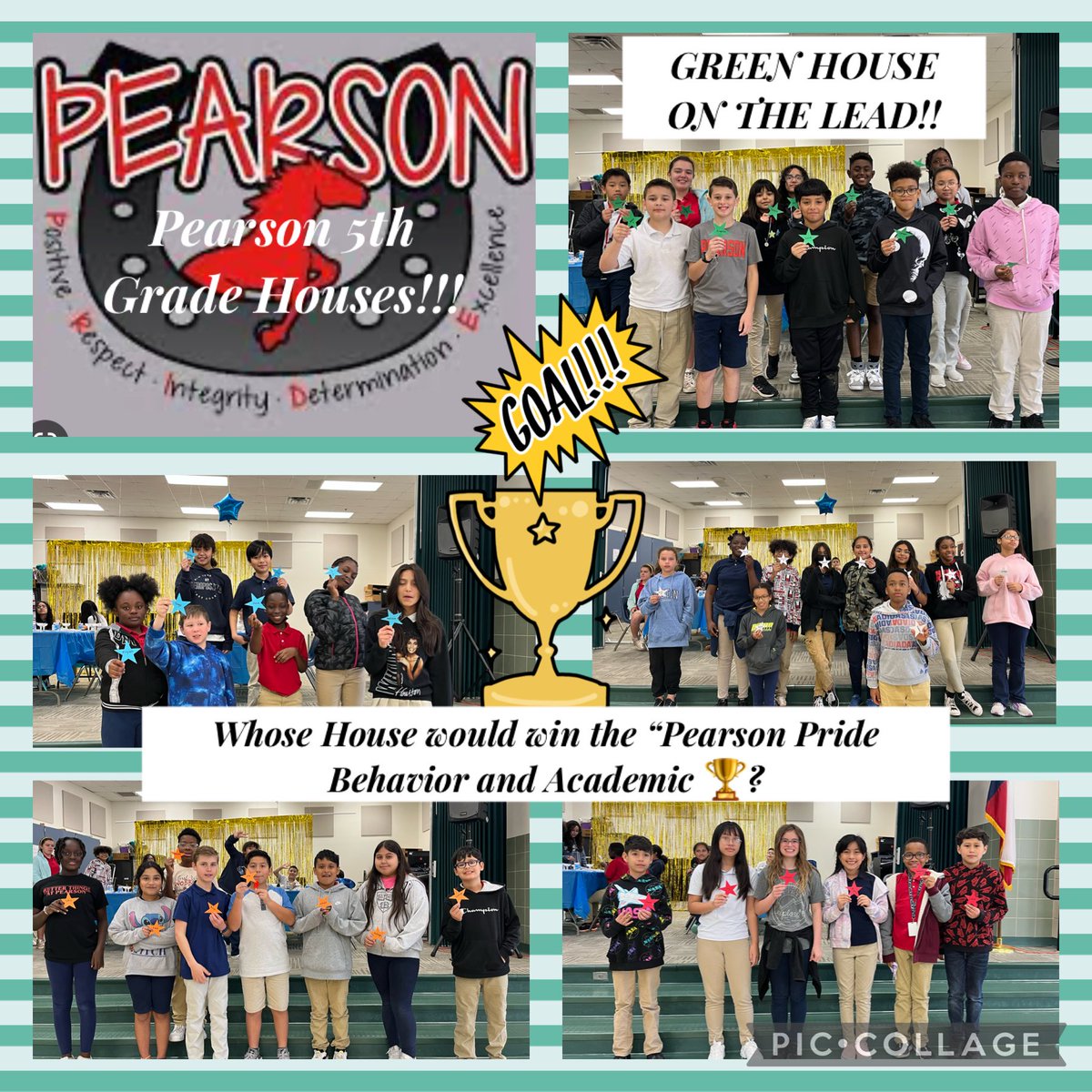 DimaunJr's tweet photo. Accountability, Efforts,Growth, Pearson PRIDE,Teaching each other how to fish! It’s a hard but healthy competition among 5th grade houses!!! Come follow us to find out whose house will bring home the “PEARSON PRIDE 🏆” #Pearson 5th are GOAL  crashers!! ⁦@Pearson_Ponies⁩ https://t.co/sBmYgUdjzD