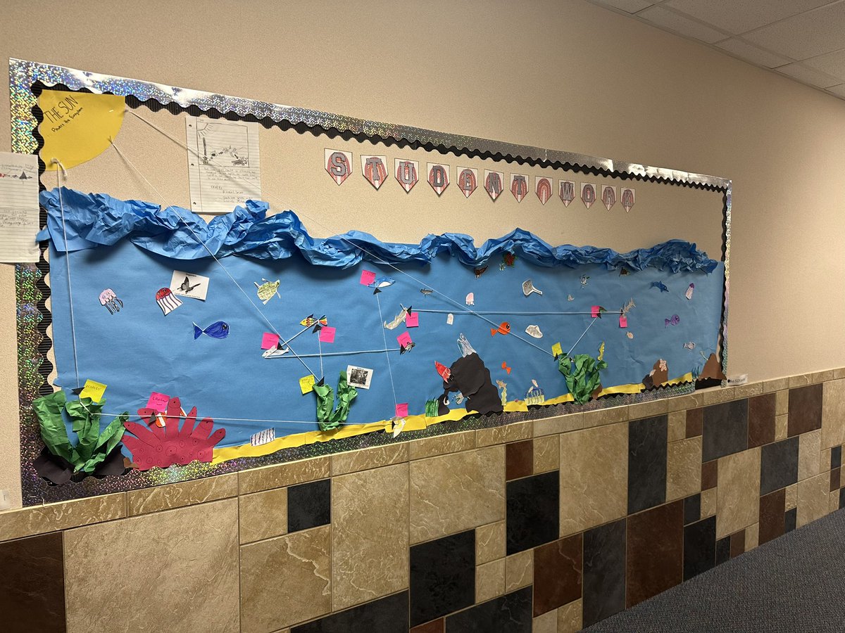 Claytons3rdKISD's tweet image. Our class had so much fun creating these ecosystems, building their food chains, labeling consumers and producers, and writing about the flow of energy! #interactivewordwalls #studentinvolvement