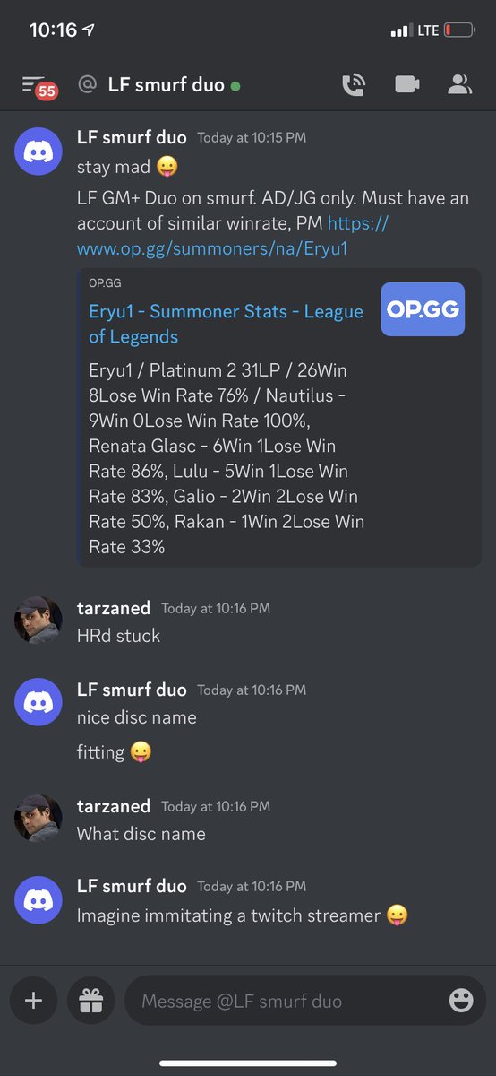 tarzaned on Twitter "Bantering/trolling people in your discord server