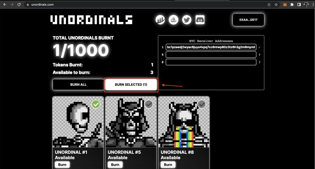 Step 4

Click on Burn Selected, and confirm the transaction, and enter the flames 🔥