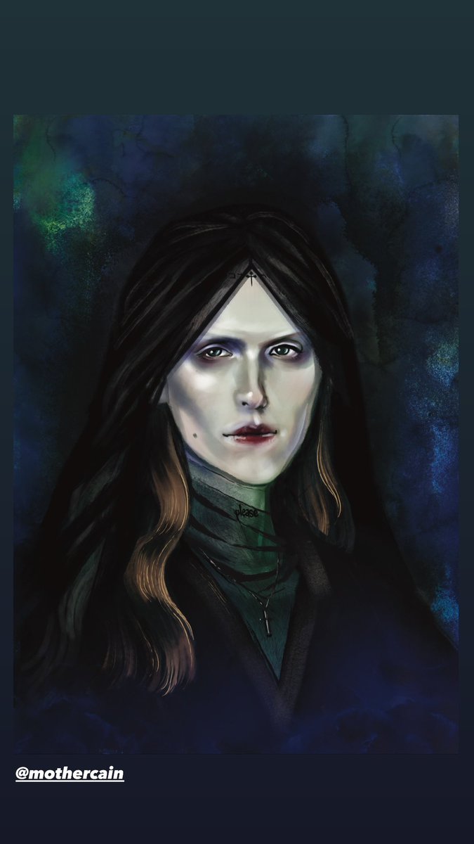 charnleymw's tweet photo. This is the digi paint I did of @mothercain I tried convey the haunting beauty and southern gothic fancies of Ethel, by pretending to paint by candle light, in a locked cloister, wearing a hair shirt listening only to chanting. #mother #ethelcain #muse #illustraion #gay #portrait https://t.co/IwhTa8B2re