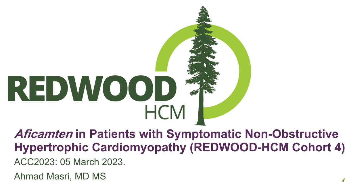 MasriAhmadMD's tweet photo. Here are the results of the #REDWOOD #HCM Cohort 4 trial. Follow along. 
We enrolled 41 patients with non-obstructive HCM (nHCM) in an open label multi-center international phase II study 
#CardioTwitter #ACC23 https://t.co/1pb5Q31yEZ