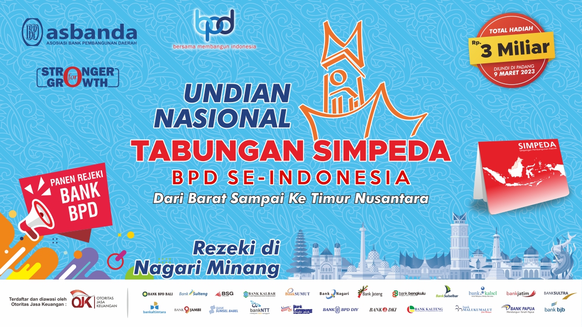 tempodotco's tweet photo. Asosiasi Bank Pembangunan Daerah (asbanda) kembali menggelar Panen Rejeki Bank BPD periode ke-2 Tahun XXXIII, 2023 akan dihelat di Padang dan Bank Nagari.

Don't miss it, tetap stay di kanal youtube asbanda media center.

#InfoTempo #bpd #asbanda #tabungansimpeda https://t.co/KeuMXon9AD